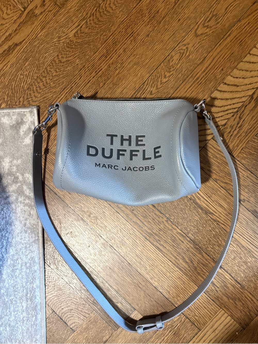 Mark Jacobs blue gray barrel bag
